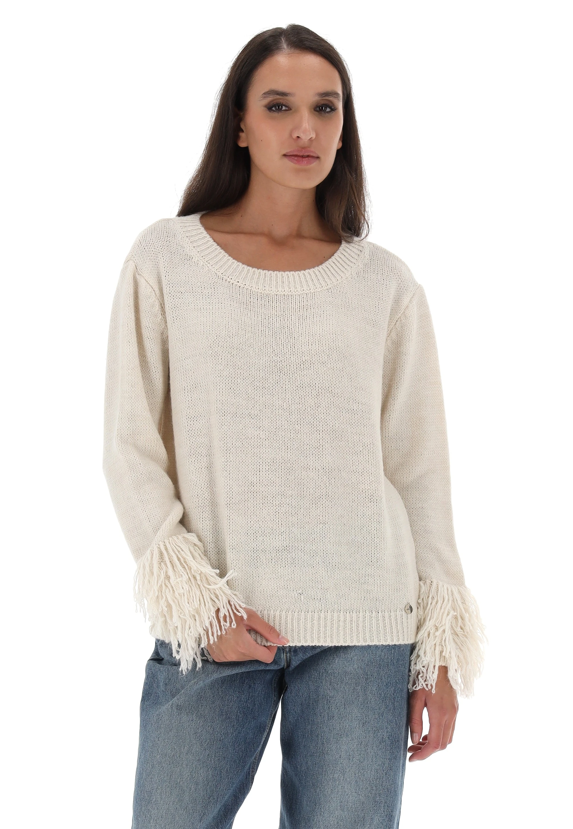 Maglione con frange sui polsi èks donna